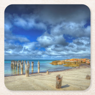 Dessous De Verre Carré Plage Wybalena, île de Lillies de Flinders