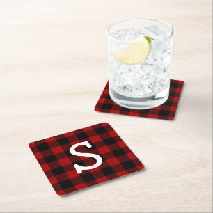 Dessous De Verre Carré Plaid de buffle monogramme