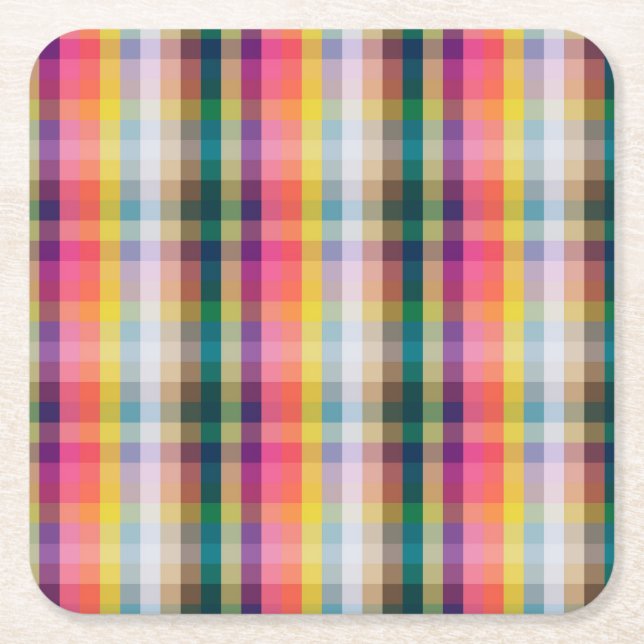 Dessous De Verre Carré Plaid écossais abstrait (Devant)