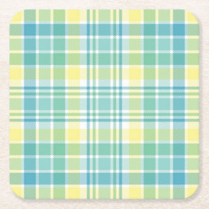 Dessous De Verre Carré Plaid en pastel