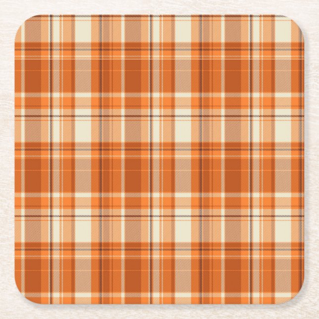 Dessous De Verre Carré Plaid orange (Devant)