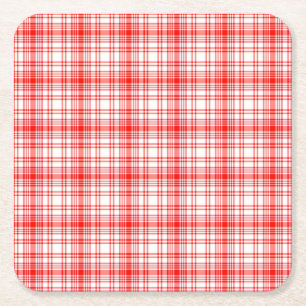 Dessous De Verre Carré Plaid rouge