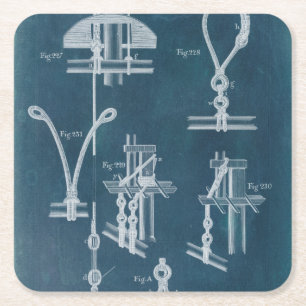 Dessous De Verre Carré Plan détaillé nautique IV