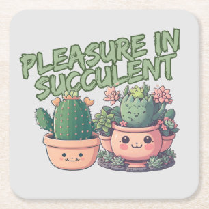 Dessous De Verre Carré Plantes succulents