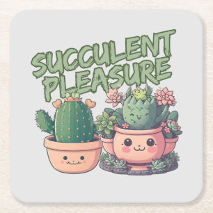 Dessous De Verre Carré Plantes succulents