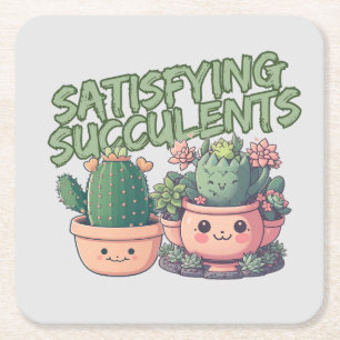 Dessous De Verre Carré Plantes succulents