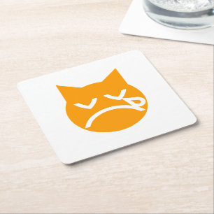 Dessous De Verre Carré Pleurer le chat Emoji