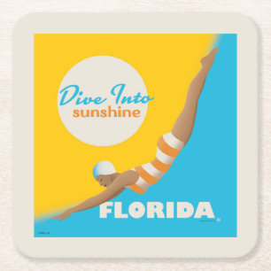 Dessous De Verre Carré Plongez Dans Le Soleil Floride