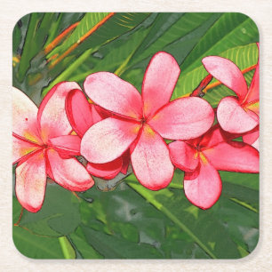 Dessous De Verre Carré Plumerias