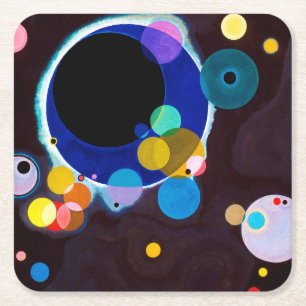 Dessous De Verre Carré Plusieurs cercles, Wassily Kandinsky