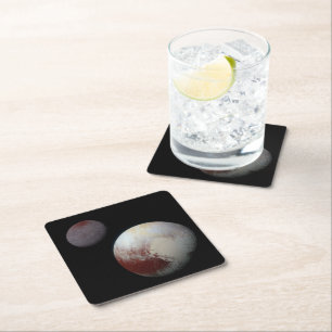 Dessous De Verre Carré Pluton & Charon 9ème ou Système Solaire de la Plan