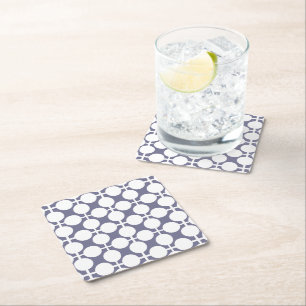 Dessous De Verre Carré pois blanc gris et motif