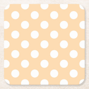 Dessous De Verre Carré Pois blancs sur beige