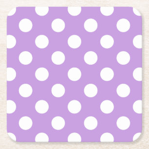 Dessous De Verre Carré Pois blancs sur lilas
