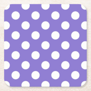 Dessous De Verre Carré Pois blancs sur perwinkle