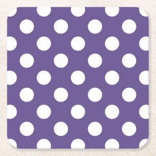 Dessous De Verre Carré Pois blancs sur ultra violet