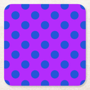 Dessous De Verre Carré Pois bleus sur violet