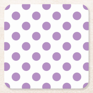 Dessous De Verre Carré Pois de lavande sur blanc