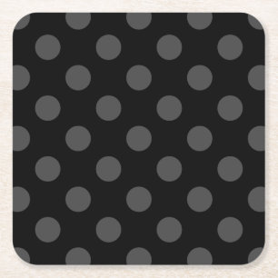 Dessous De Verre Carré Pois gris sur noir