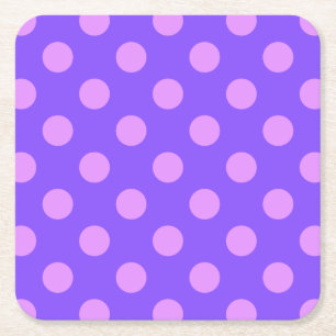 Dessous De Verre Carré Pois Lilac sur periwinkle