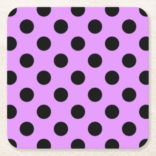 Dessous De Verre Carré Pois noirs sur lilas