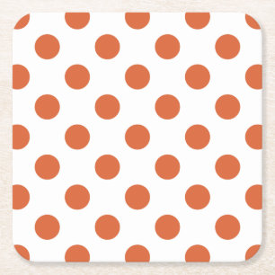 Dessous De Verre Carré Pois orange brûlés