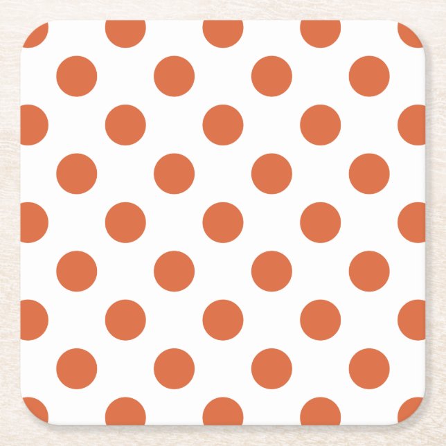 Dessous De Verre Carré Pois orange brûlés (Devant)