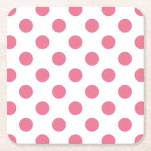 Dessous De Verre Carré Pois rose et blanc
