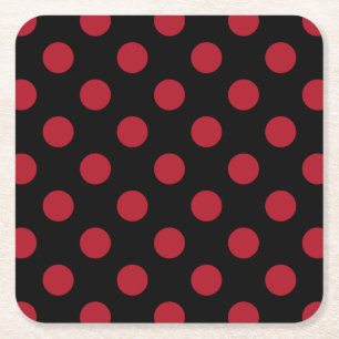 Dessous De Verre Carré Pois rouge et noir