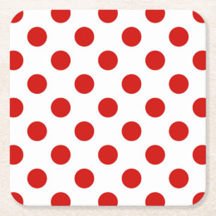 Dessous De Verre Carré Pois rouges et blancs