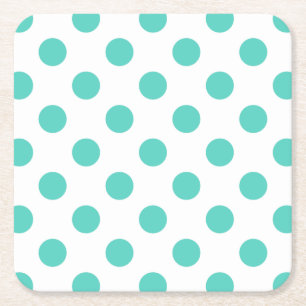 Dessous De Verre Carré Pois turquoise