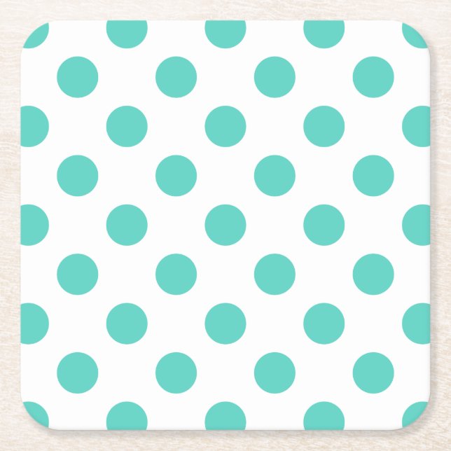 Dessous De Verre Carré Pois turquoise (Devant)