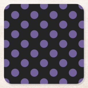Dessous De Verre Carré Pois ultra violets en noir