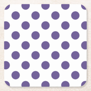 Dessous De Verre Carré Pois ultra violets sur blanc