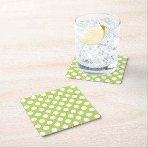 Dessous De Verre Carré Pois verts, Motif à points Polka, points, pointill