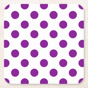 Dessous De Verre Carré Pois violets et blancs