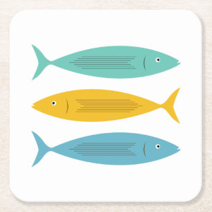 Dessous De Verre Carré Poisson empilé