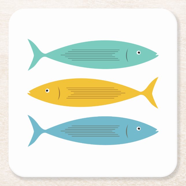Dessous De Verre Carré Poisson empilé (Devant)