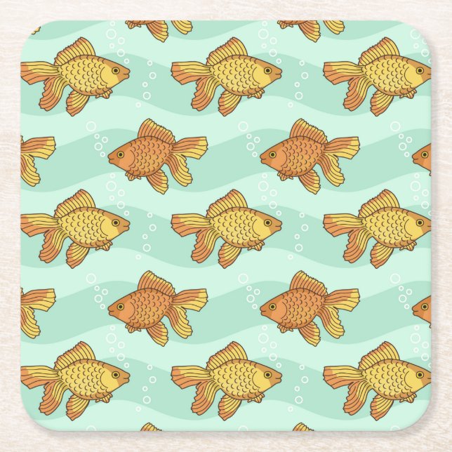 Dessous De Verre Carré Poisson-motif (Devant)