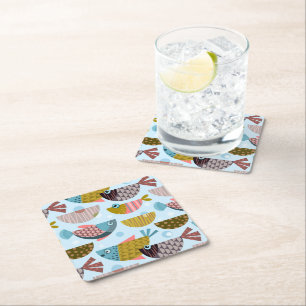 Dessous De Verre Carré Poisson rétro