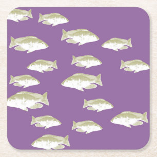 Dessous De Verre Carré Poisson sur violet