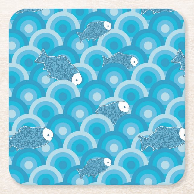 Dessous De Verre Carré Poissons (Devant)