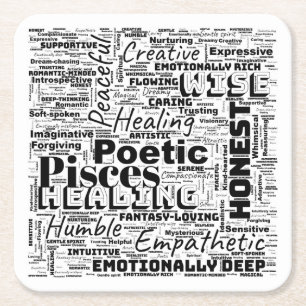 Dessous De Verre Carré Poissons Zodiac Word Cloud Inspiration