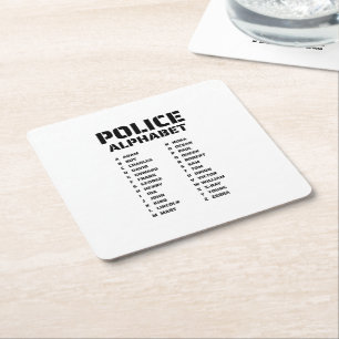 Dessous De Verre Carré Police de l'alphabet phonétique