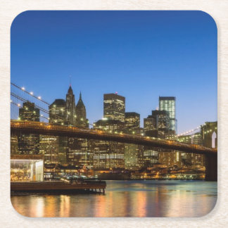 Dessous De Verre Carré Pont de Manhattan et de Brooklyn au crépuscule