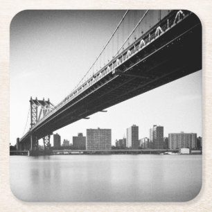 Dessous De Verre Carré Pont de Manhattan et horizon, New York, USA