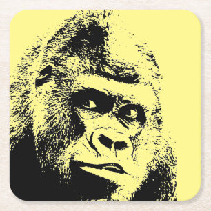 Dessous De Verre Carré Pop Art Gorilla