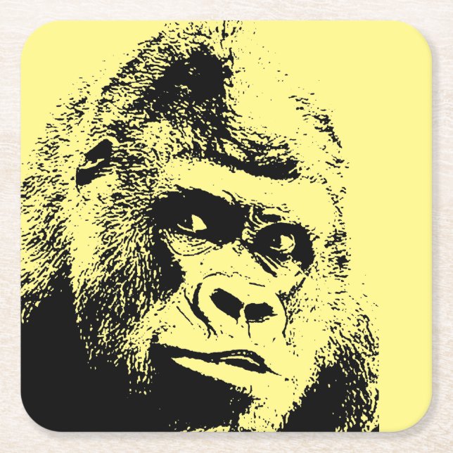 Dessous De Verre Carré Pop Art Gorilla (Devant)