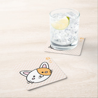 Dessous De Verre Carré Porta copos gatinho laranja
