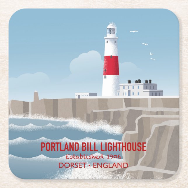 Dessous De Verre Carré Portland Bill Lighthouse (Devant)